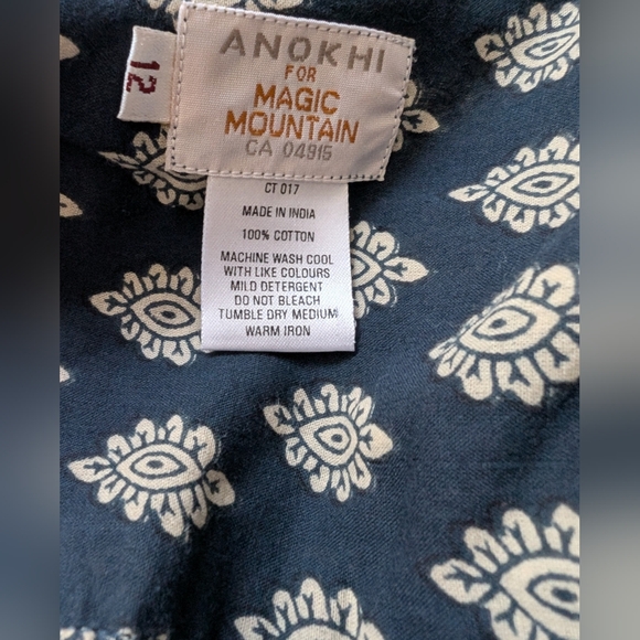 Anokhi navy blue printed cotton dress - Picture 6 of 6